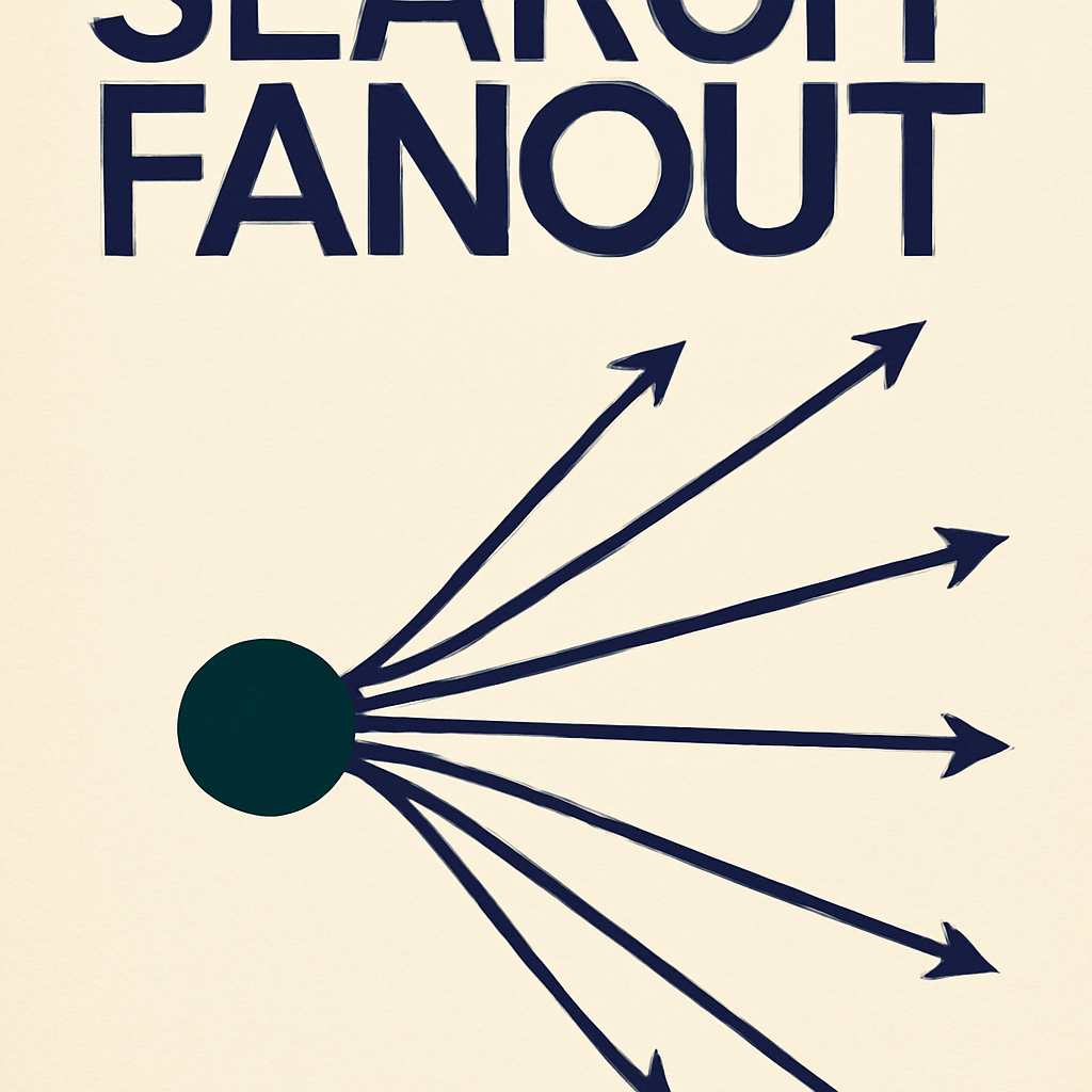 Représentation graphique d’un search fan-out, ramifications de requêtes synthétiques